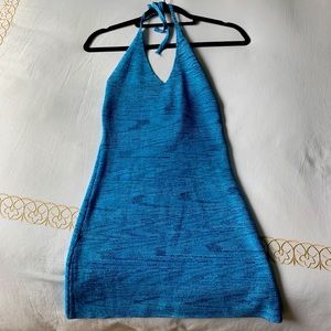 Verge Girl Blue Knit Halter Dress